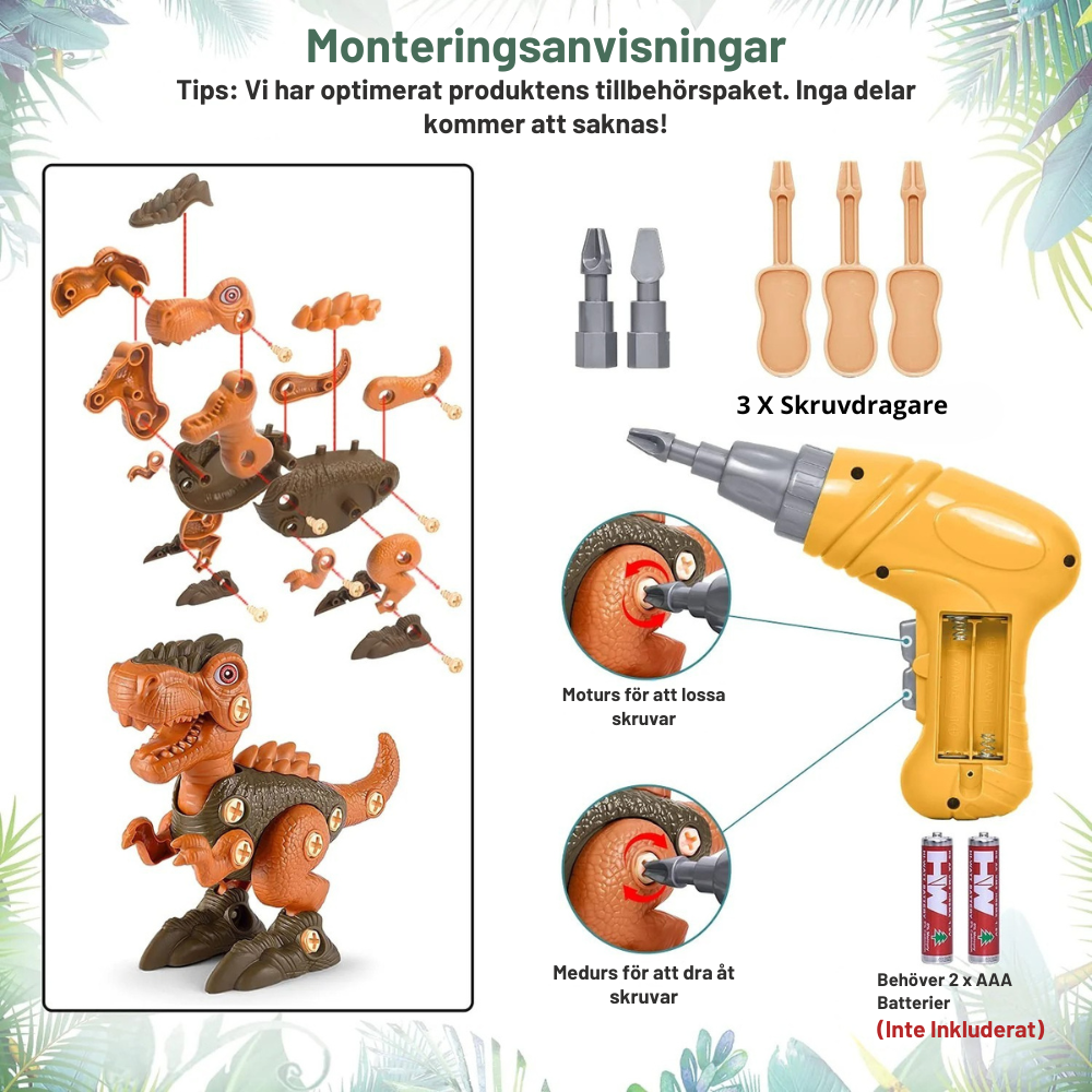 Byggbare dinosaurer – STEM-leke for kreativ lek