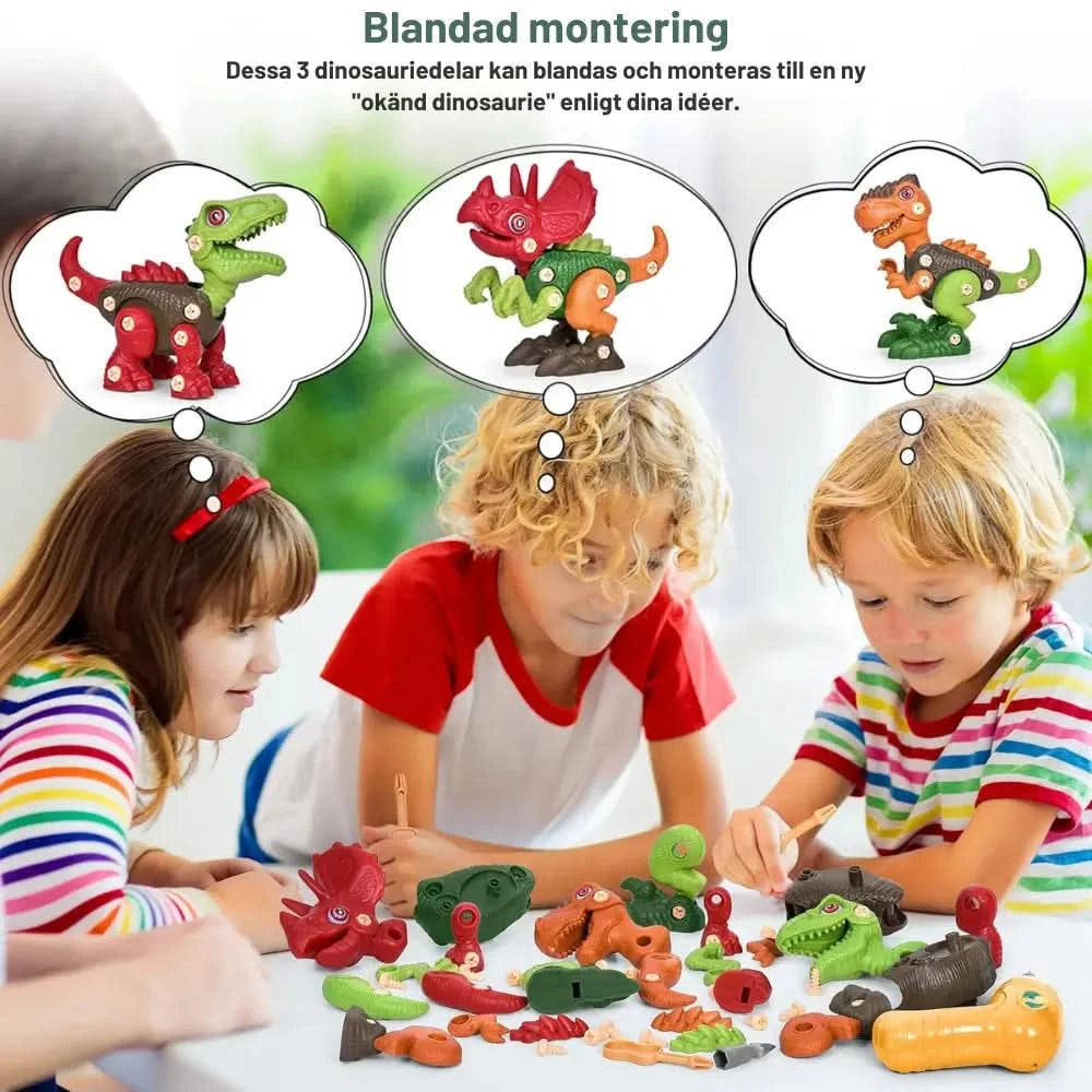 Byggbare dinosaurer – STEM-leke for kreativ lek