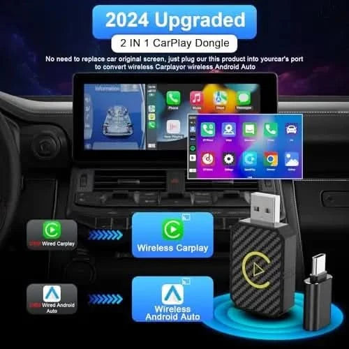 DriveSync™ Pro – Trådløs CarPlay og Android Auto Adapter | Plug & Play for biler med kablet CarPlay