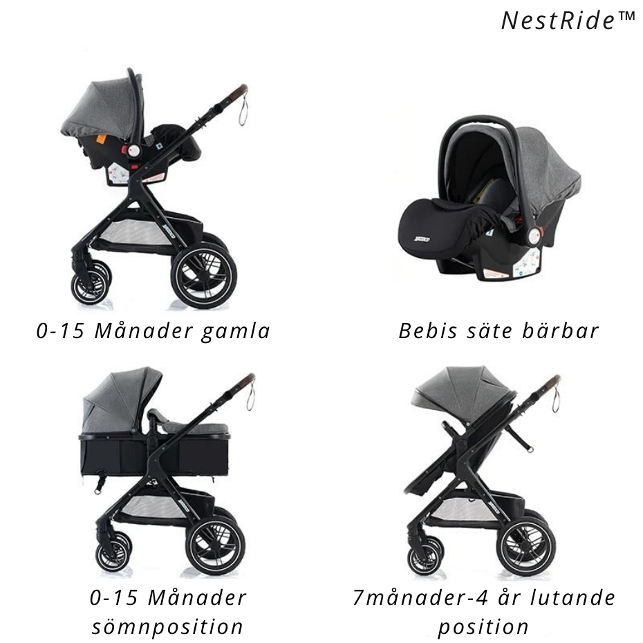 NestRide™ Barnvagn – Ergonomisk Komfort, Smidig Hantering och Stil - Varuhuset24