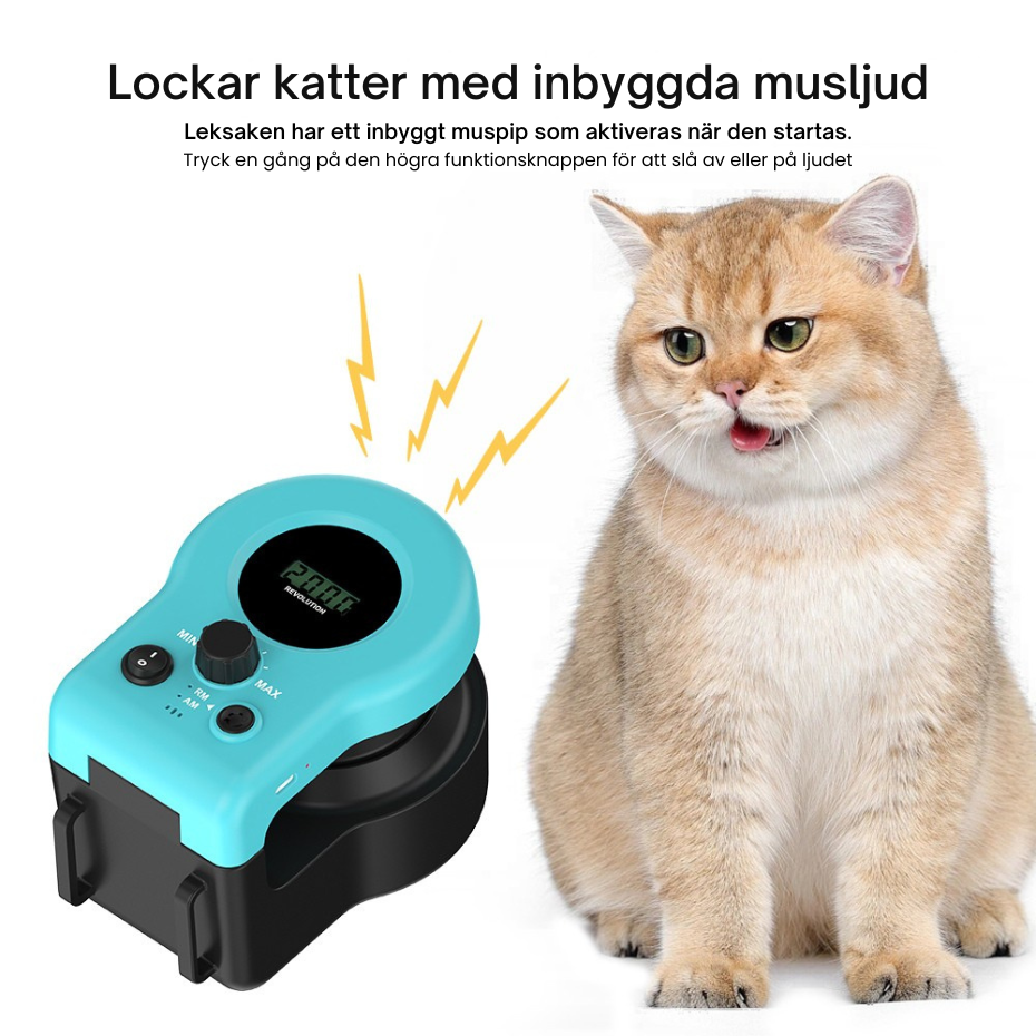 Interaktivt Kattlöphjul för Motion och Lek – Justerbar Hastighet - Varuhuset24