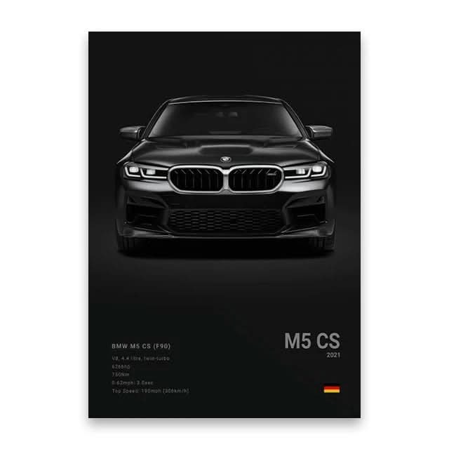 Berömda Bilar Canvas Väggkonst – M5, 918, GT3, G63, STO, SLS | Modern Heminredning & Födelsedagspresent - Varuhuset24