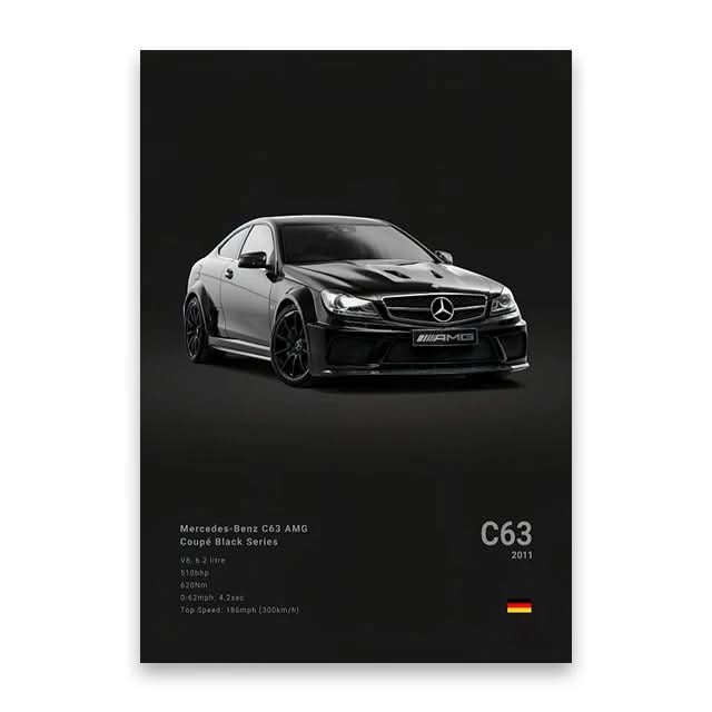 Berömda Bilar Canvas Väggkonst – M5, 918, GT3, G63, STO, SLS | Modern Heminredning & Födelsedagspresent - Varuhuset24