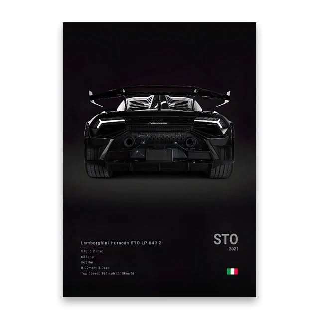 Berömda Bilar Canvas Väggkonst – M5, 918, GT3, G63, STO, SLS | Modern Heminredning & Födelsedagspresent - Varuhuset24
