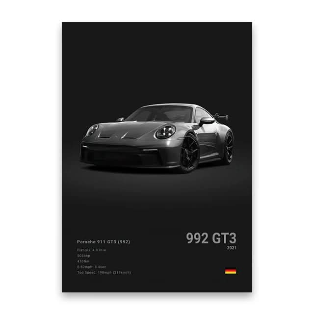 Berömda Bilar Canvas Väggkonst – M5, 918, GT3, G63, STO, SLS | Modern Heminredning & Födelsedagspresent - Varuhuset24