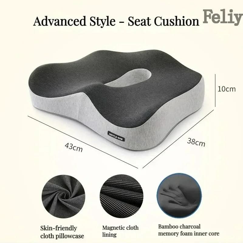 Ergonomisk Memory Foam Sittdyna – Ortopediskt Stöd för Rygg och Svank - Varuhuset24