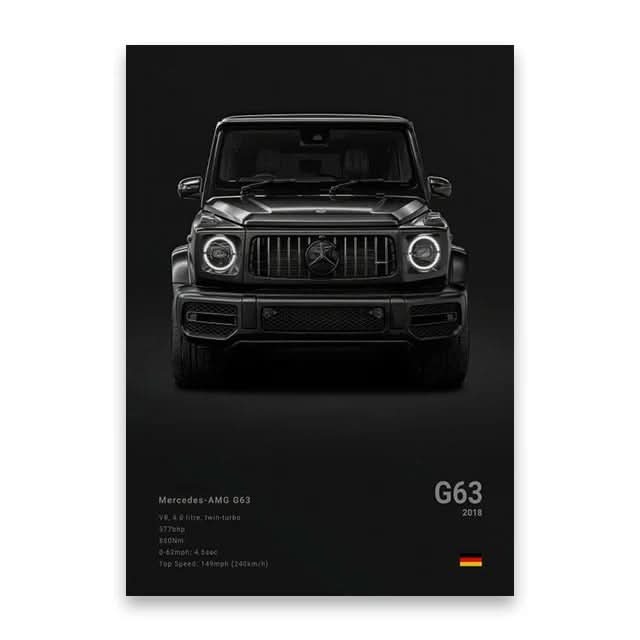 Berömda Bilar Canvas Väggkonst – M5, 918, GT3, G63, STO, SLS | Modern Heminredning & Födelsedagspresent - Varuhuset24