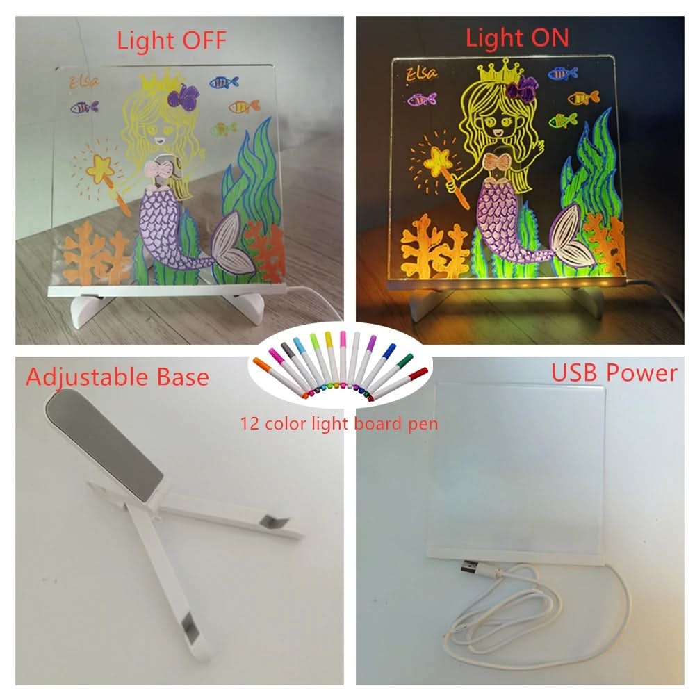 LumiBoard™ – Magisk LED-tegnebrett for barn | Creative Light Board og gjenbrukbar tegneblokk
