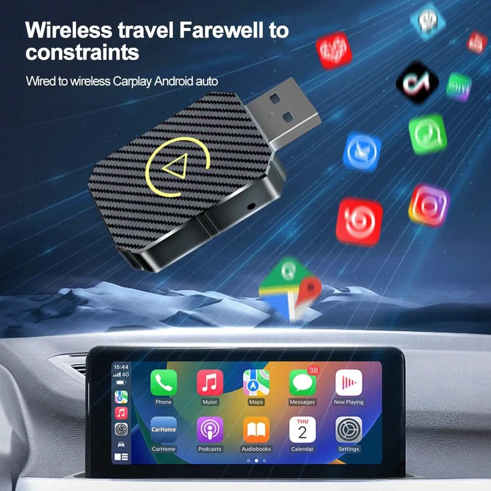 DriveSync™ Pro – Trådlös CarPlay & Android Auto Adapter | Plug & Play för Bilar med Trådbunden CarPlay - Varuhuset24