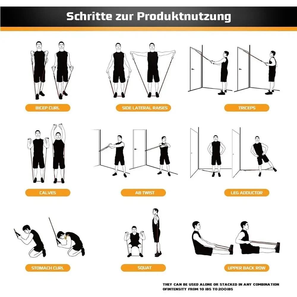 Resistance Bands Set – Mångsidigt Träningsset för Hemgym och Fitness - Varuhuset24