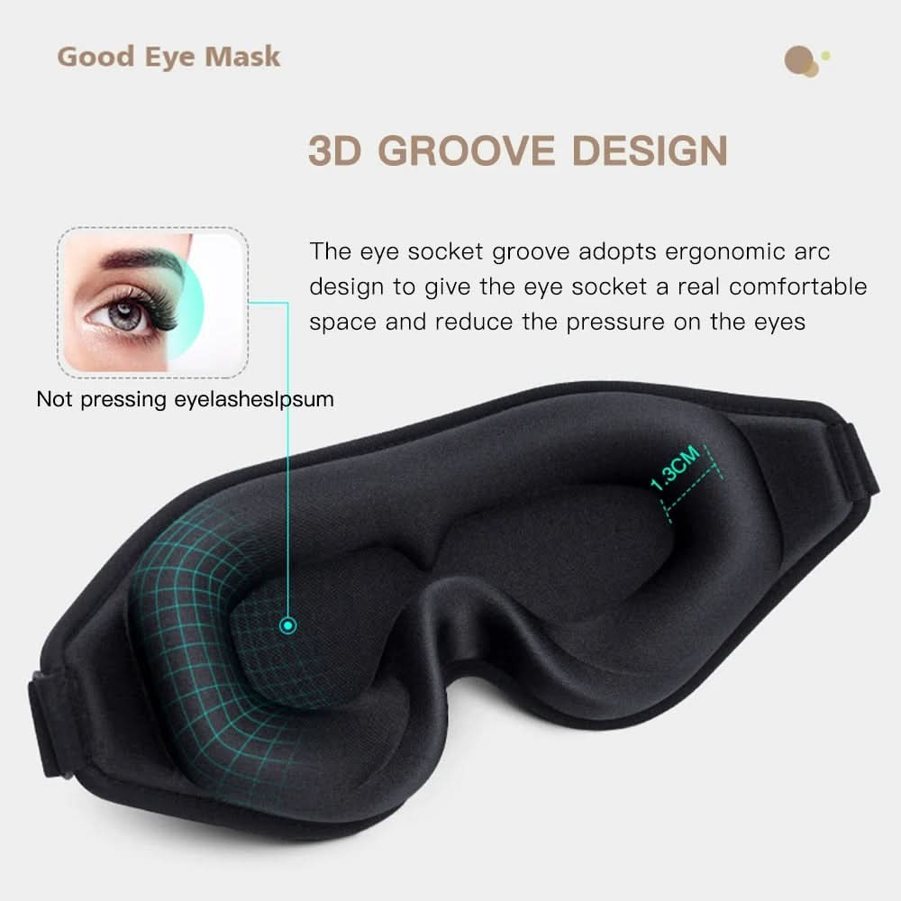 3D Sleep Mask – Blockera Ljus & Få Djup Sömn | Justerbar & Ergonomisk Design - Varuhuset24