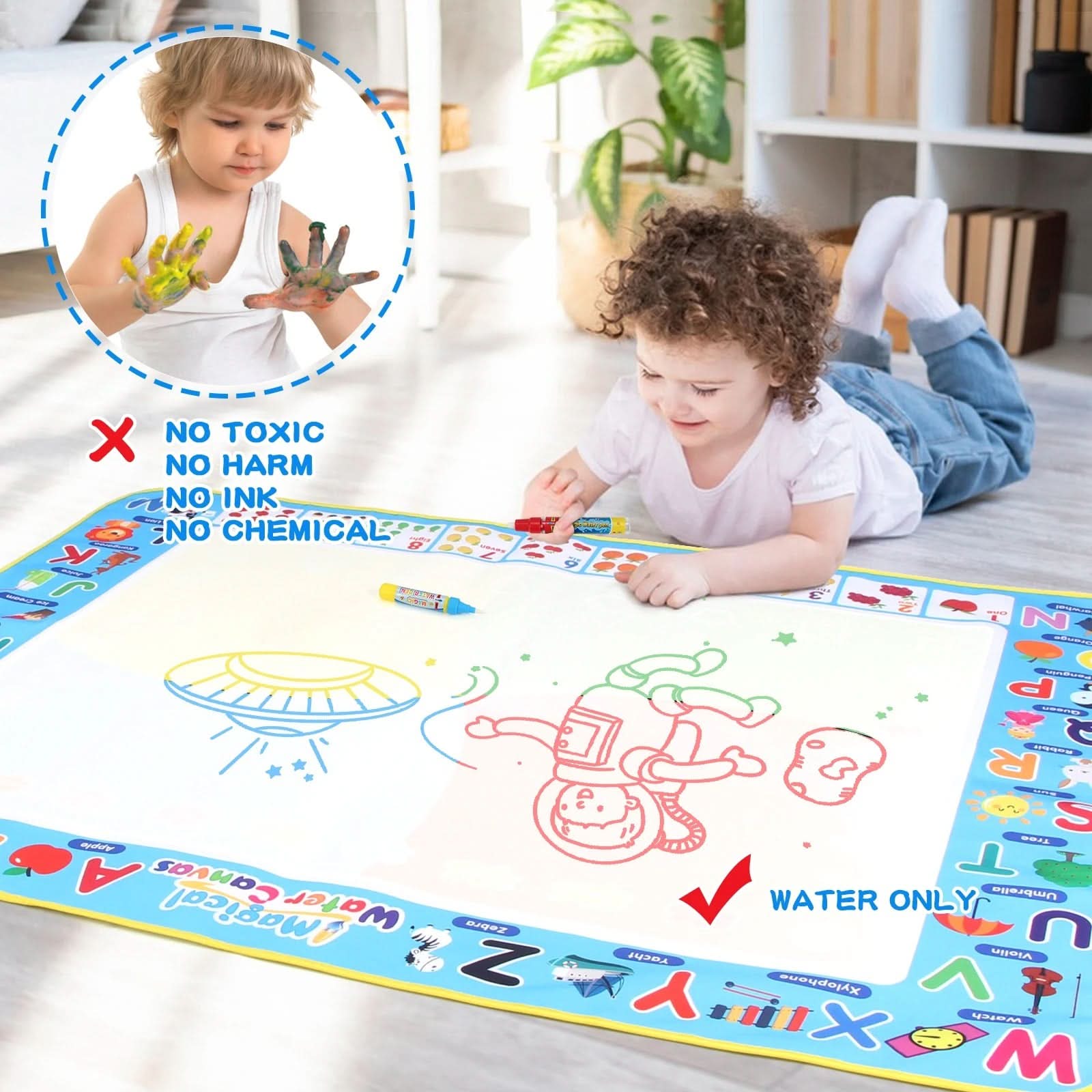 Water Doodle Mat – Kladdfri Kreativitet för Barn 3-8 år - Varuhuset24