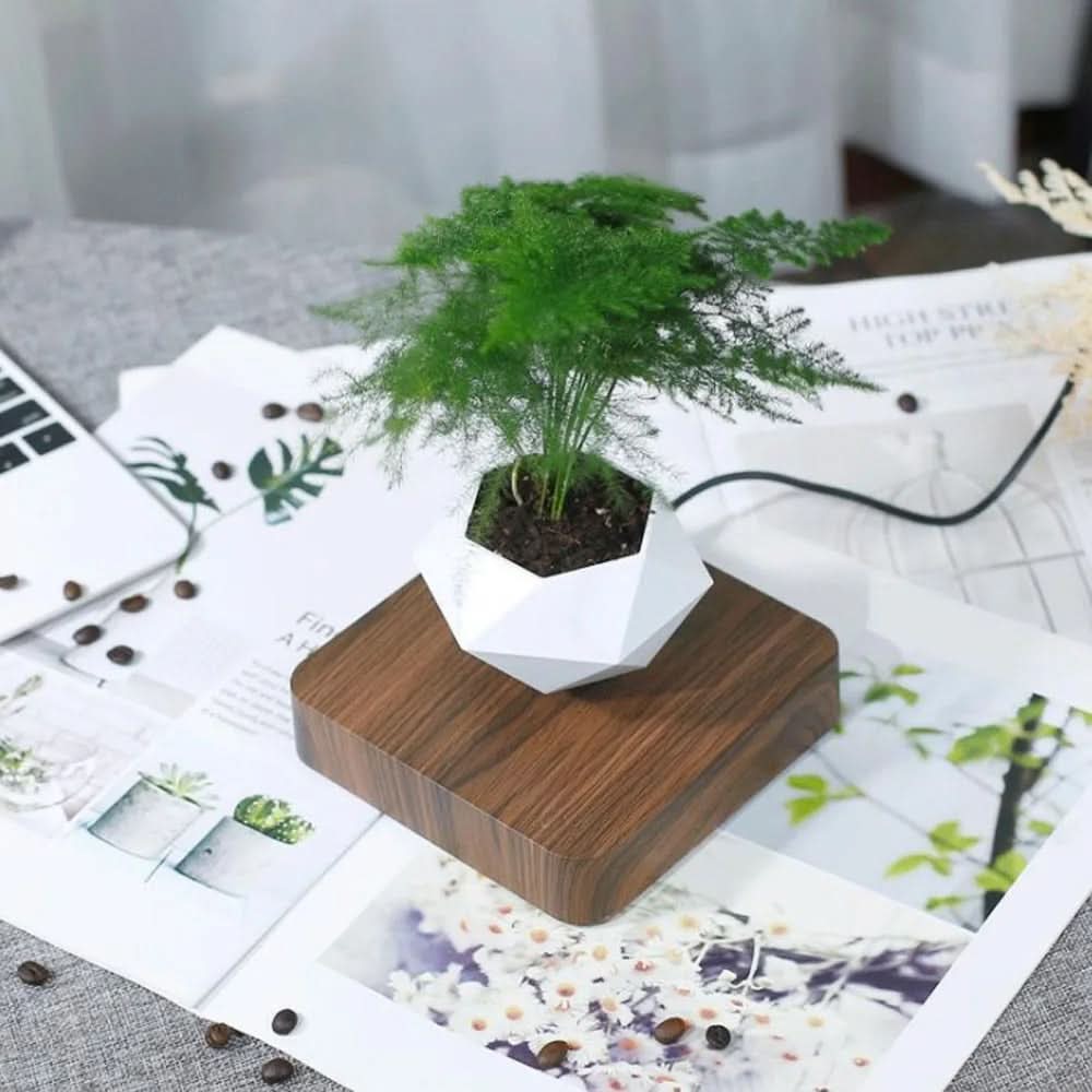 LevitaPot™ – Magnetisk flytende blomsterpotte med 360° rotasjon