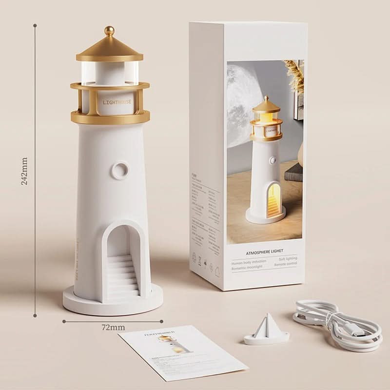 LumiLighthouse™ – Magisk nattlys med måneprojeksjon og sensor