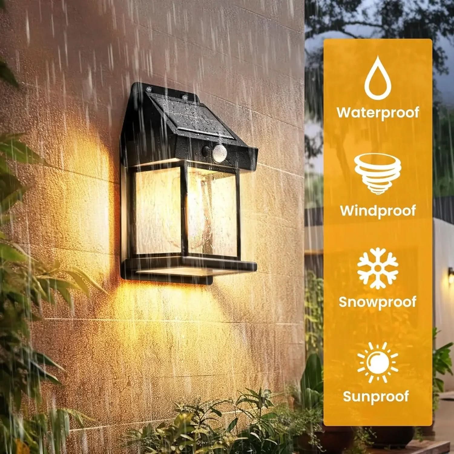 Solcellsdriven vägglampa med rörelsesensor - Varuhuset24