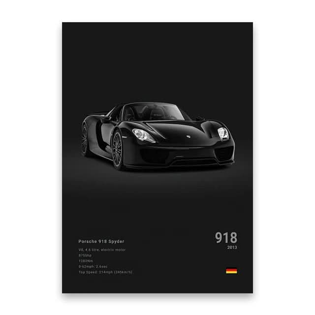 Berömda Bilar Canvas Väggkonst – M5, 918, GT3, G63, STO, SLS | Modern Heminredning & Födelsedagspresent - Varuhuset24