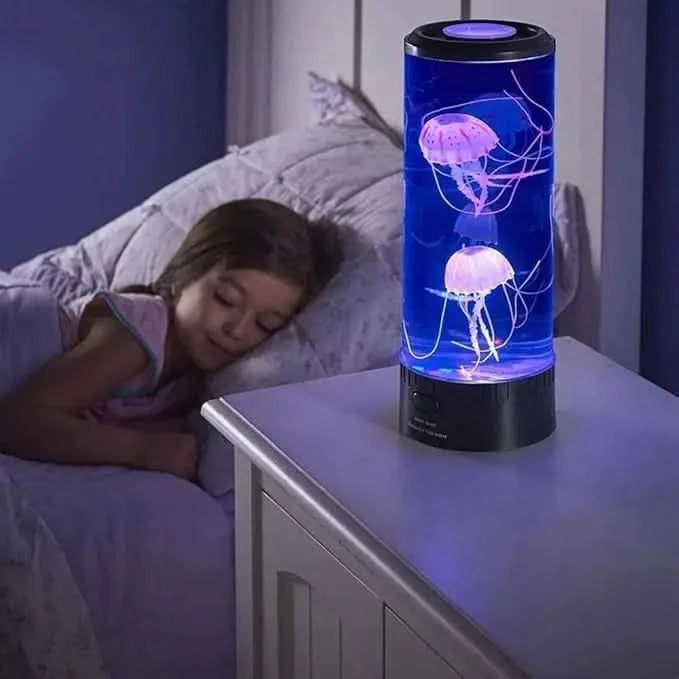 LED-manetlampe med simulert manet og fargeskiftende lys