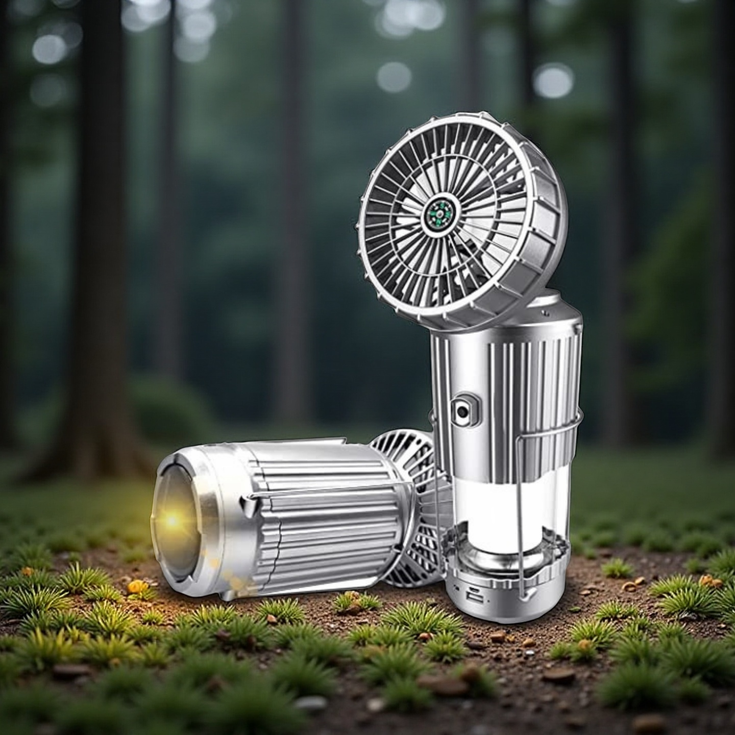 Solvind™ 5-i-1 campinglampe – solcelledrevet vifte, lys, powerbank og mer