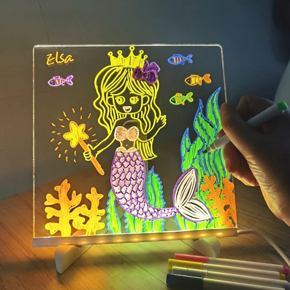 LumiBoard™ – Magisk LED-tegnebrett for barn | Creative Light Board og gjenbrukbar tegneblokk