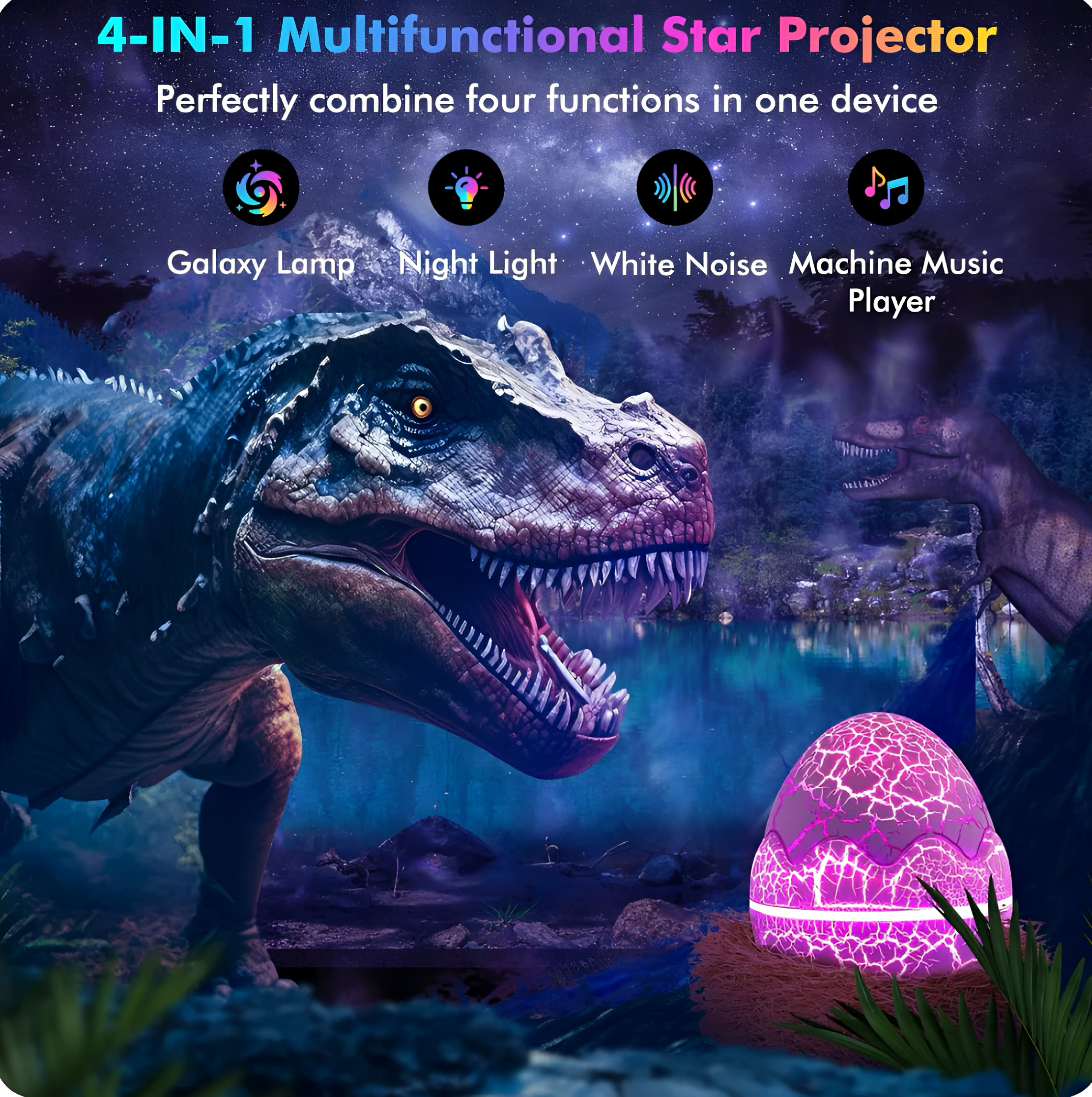 DinoGlow Projector™-4-i-1 Norrskensprojektor - Varuhuset24